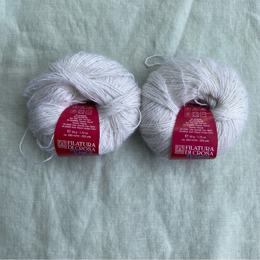Lot of 2 NWT Filatura di Crosa Fancy Gioiello mohair wool cotton 50g yarn balls